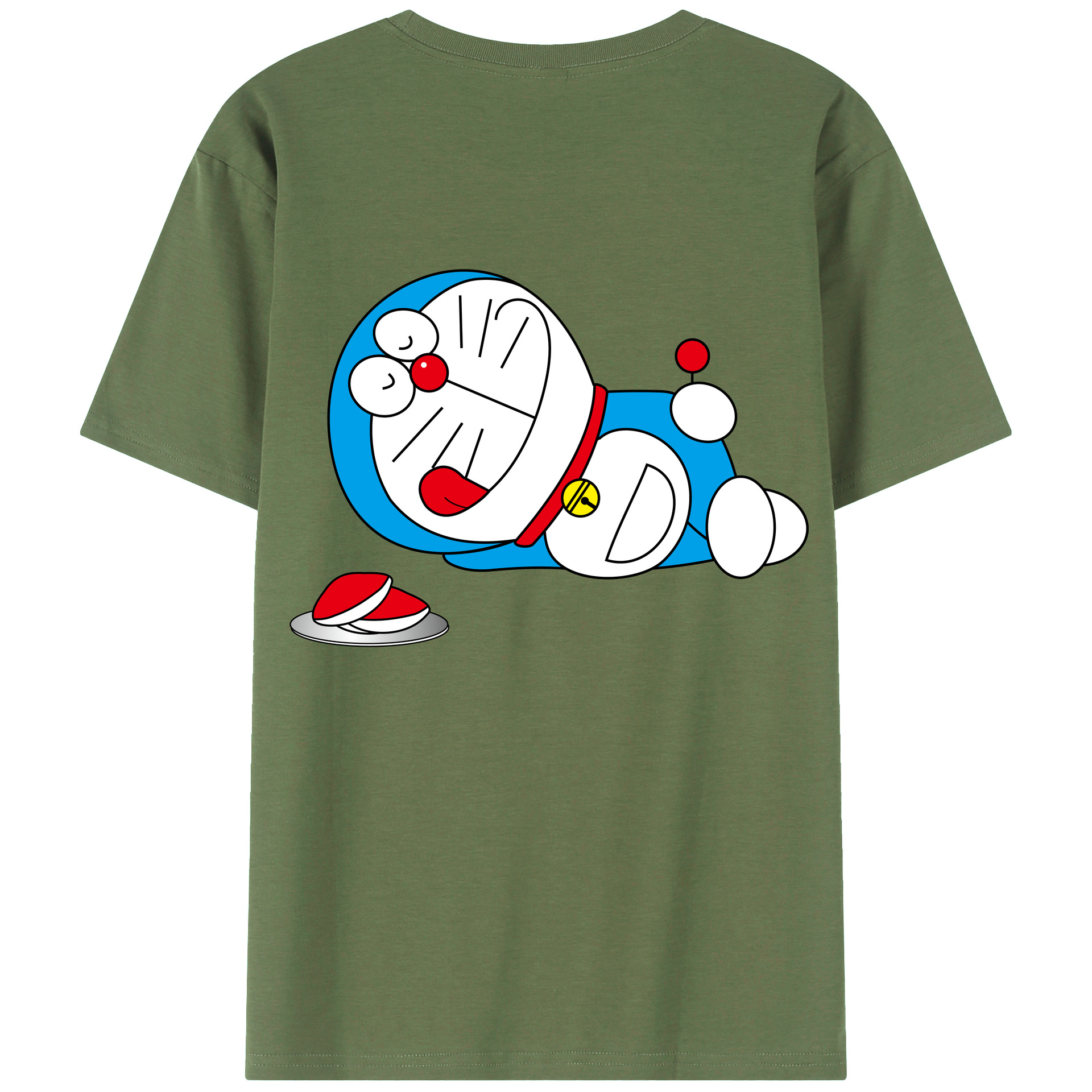 （画像用） ドラえもん Doraemon 綿100％ メンズ半袖Tシャツ（バックプリント） 通気性